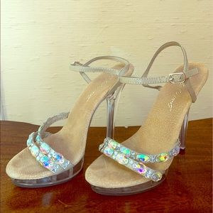 Clear Stoned High Heels